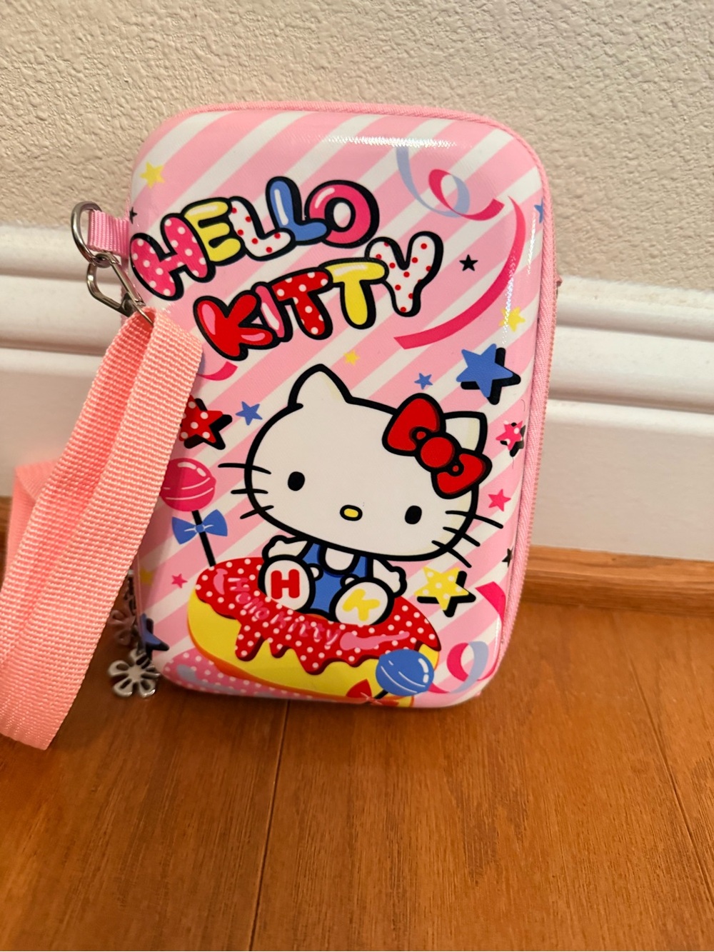 Sanrio Hello Kitty Pink and Red Donut Wristlet